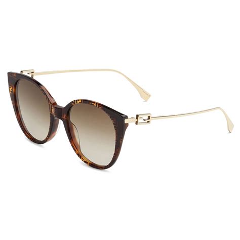 fendi eyeglasses havana|fendi round 52mm sunglasses.